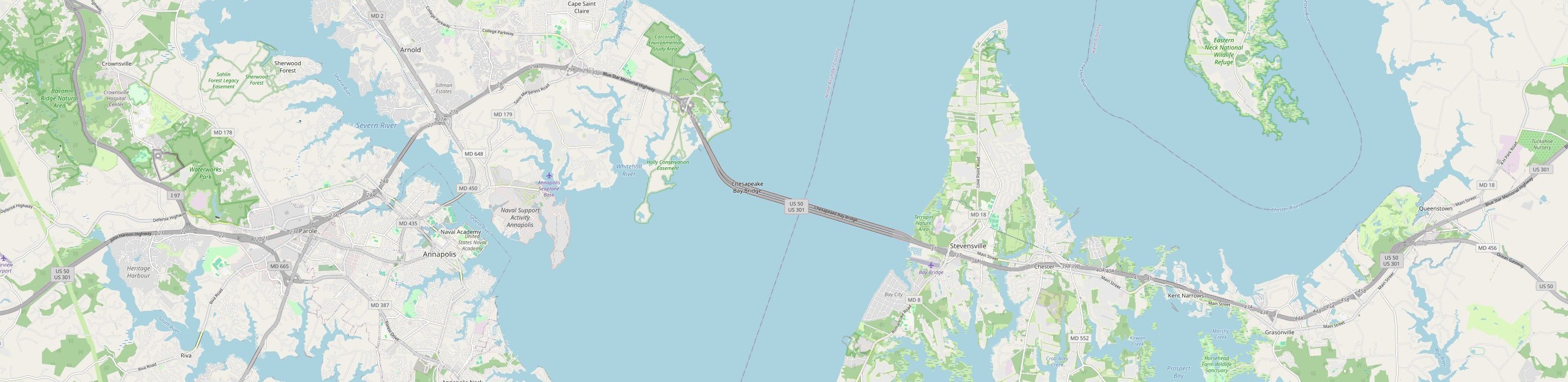 Map of the Bay Bridge corridor