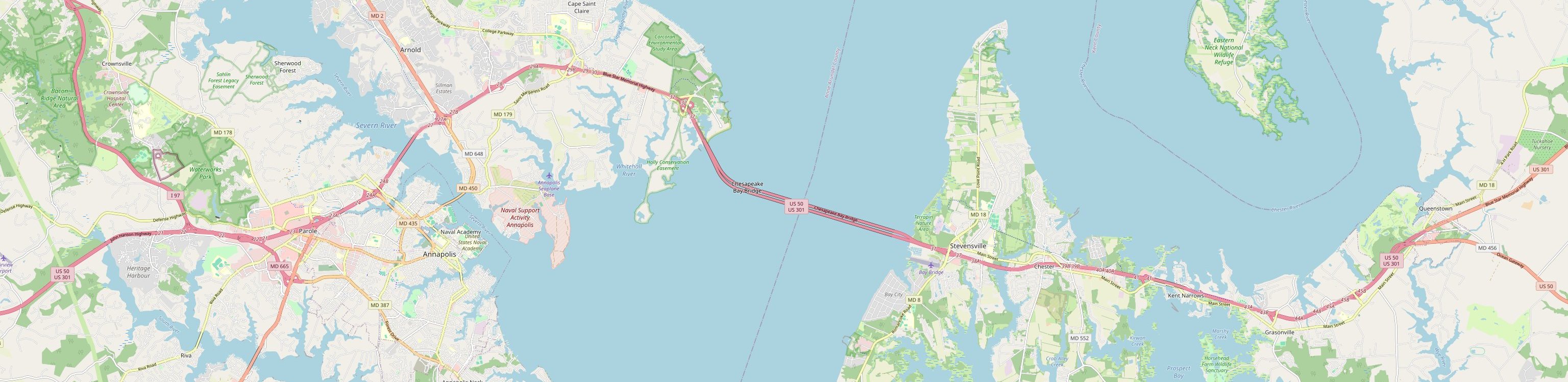 Map of the Bay Bridge corridor